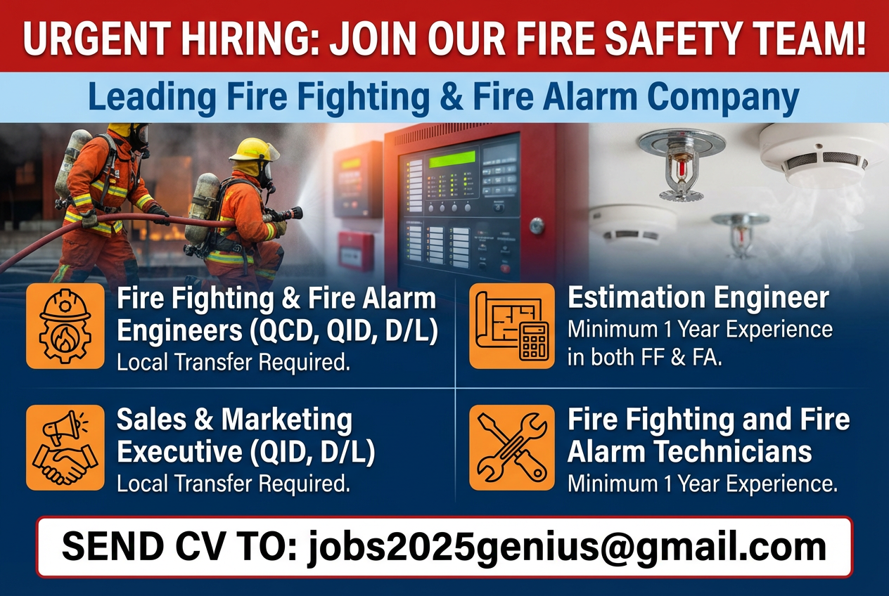 Fire Fighting & Fire Alarm Company Jobs in Qatar – Now Hiring!
