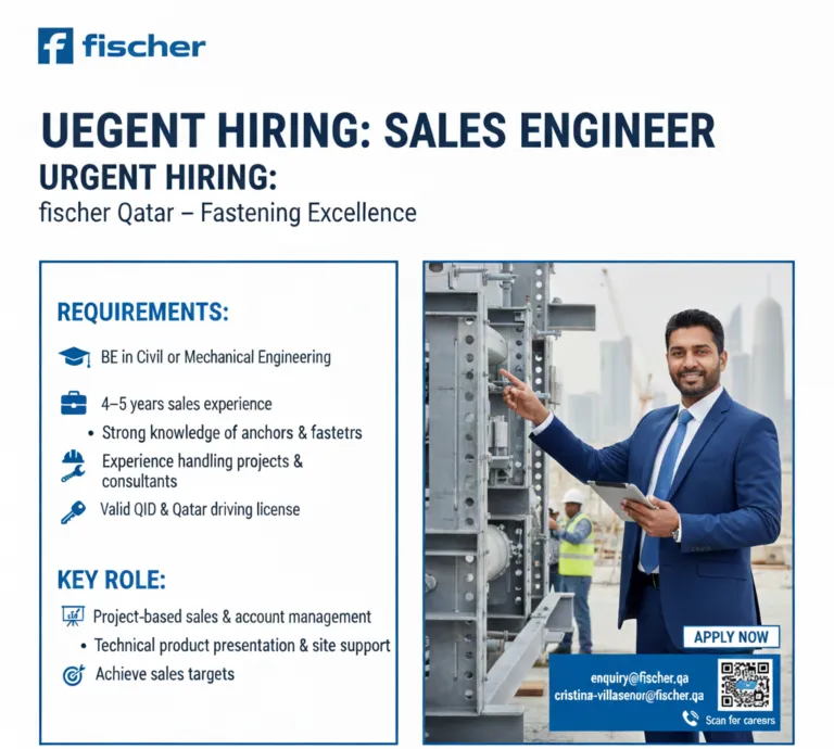 Sales Engineer Vacancy at Fischer Qatar