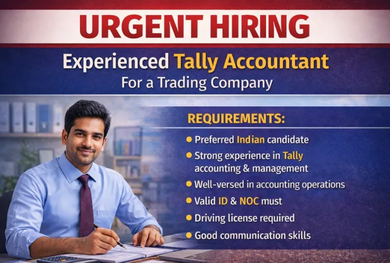 Urgent Hiring Experienced Tally Accountant