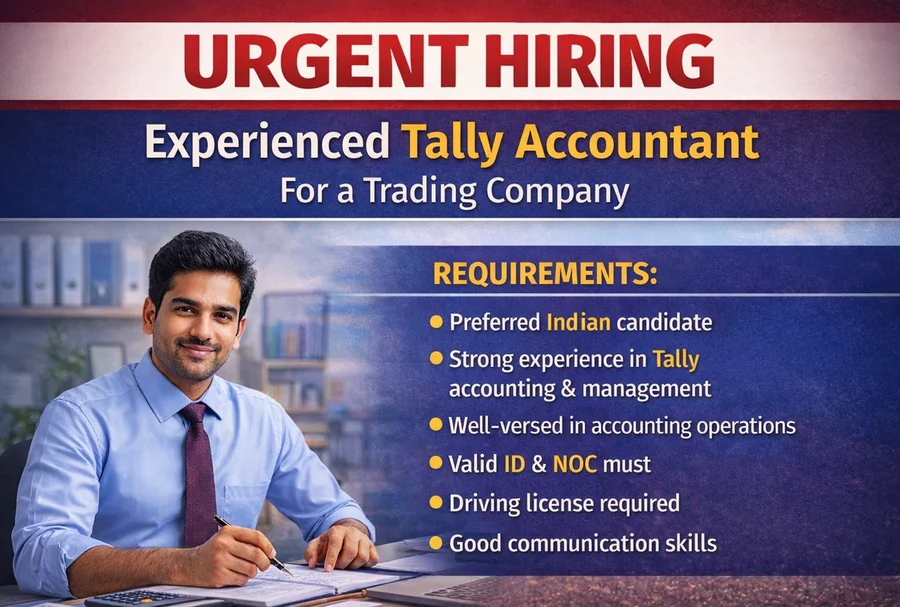 Urgent Hiring Experienced Tally Accountant